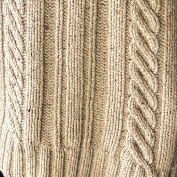 Rocha John Rocha SZM Khaki Lambs wool mock 1/4 chunky cable knit sweater … - Picture 6 of 10